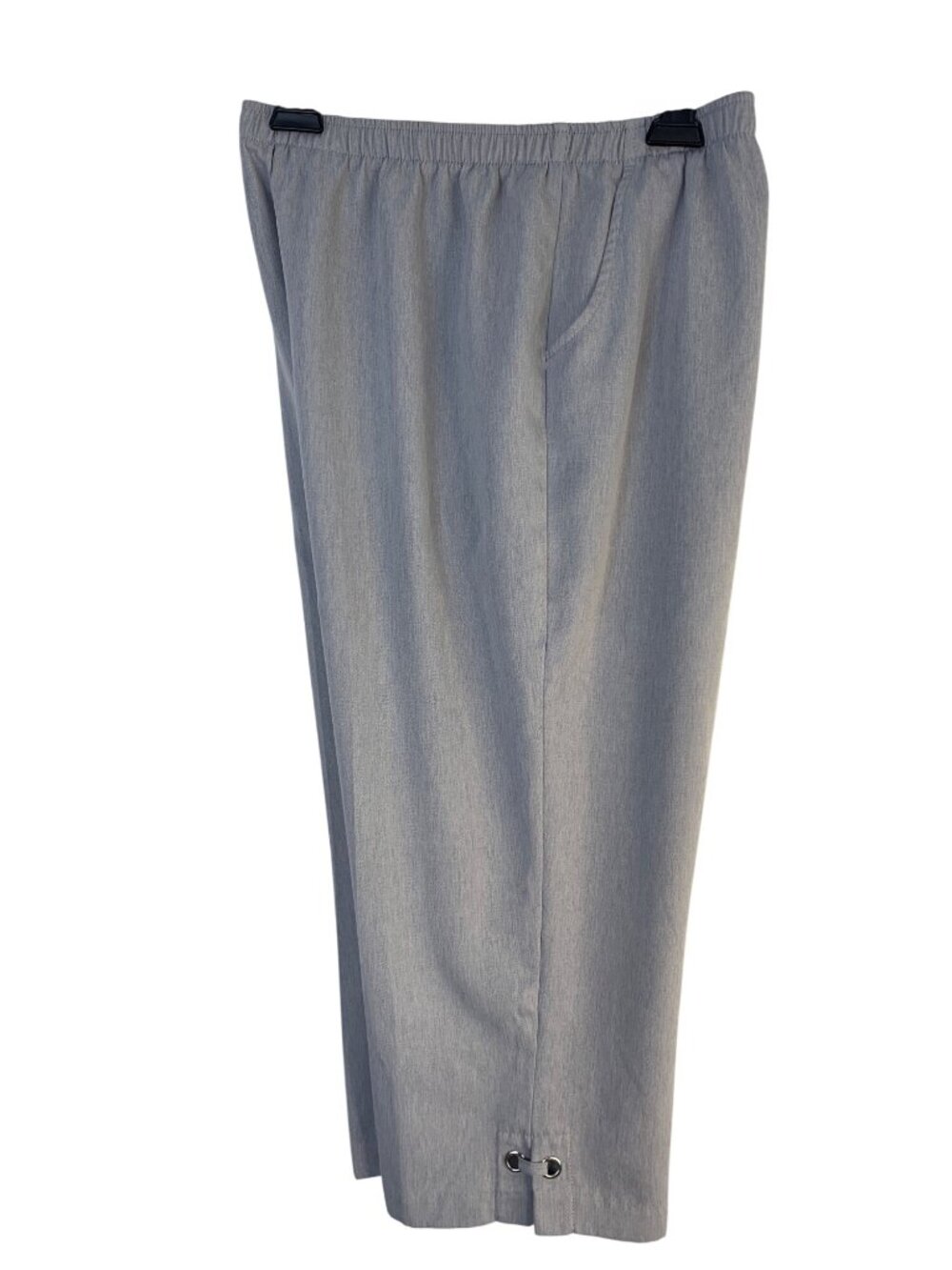 VTG Allison Daley Light Gray Petite Pull-On Capri Pants 10P Elastic Waist Crop
